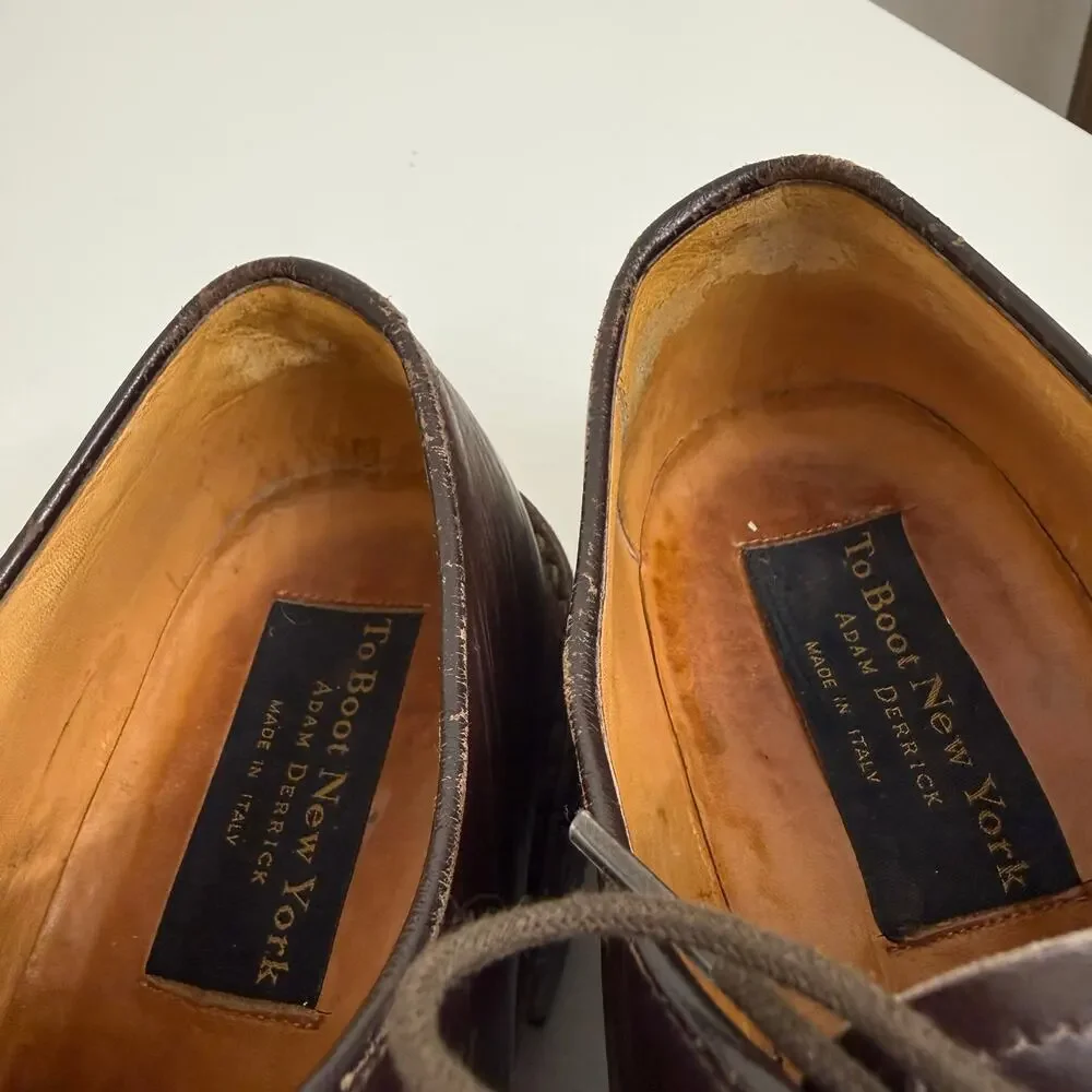 To Boot New York Adam Derrick Declan Dark Brown Calf Derby Dress Shoes Sz 10.5